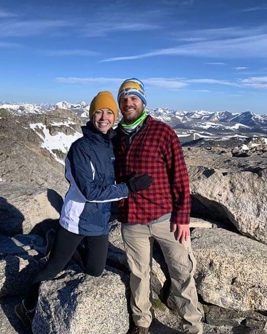 Britt and Mark summit a 14er.