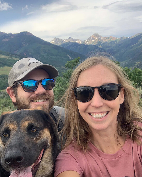 Mark, Britt, and Ruby camping photo
